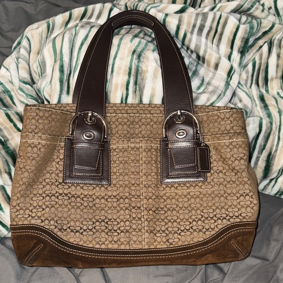 Coach F10927 Mini Signature Soho Tote Bag Shoulder Bag Brown Used